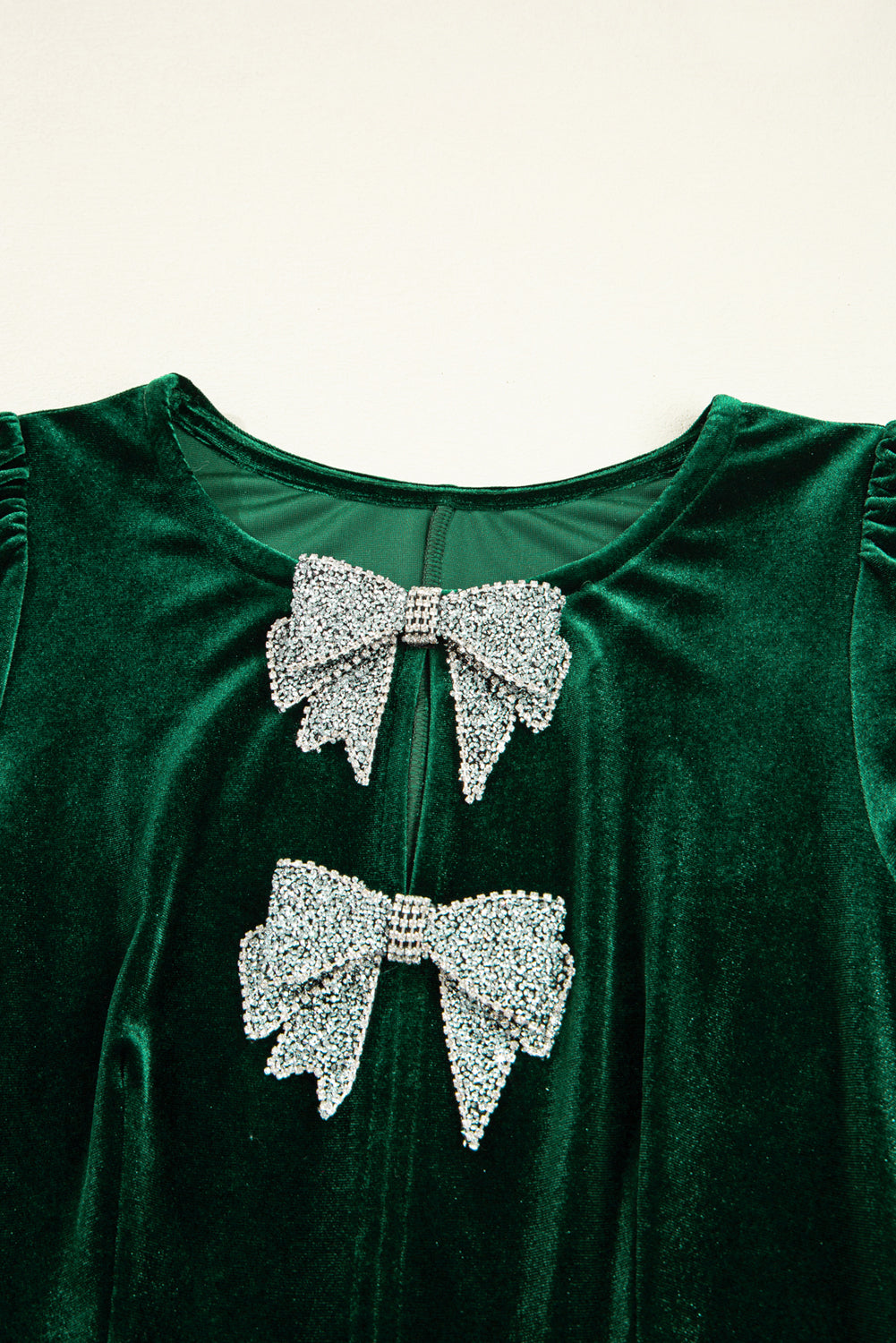 Pre Order/ Arrives in 3 Weeks! Bow Velvet Mini Dress