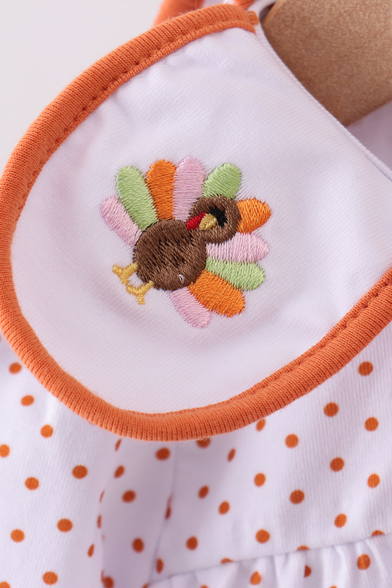 Premium orange turkey embroidery bubble