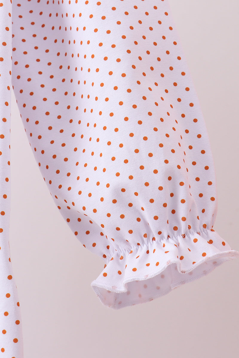 Premium orange turkey embroidery ruffle pants set
