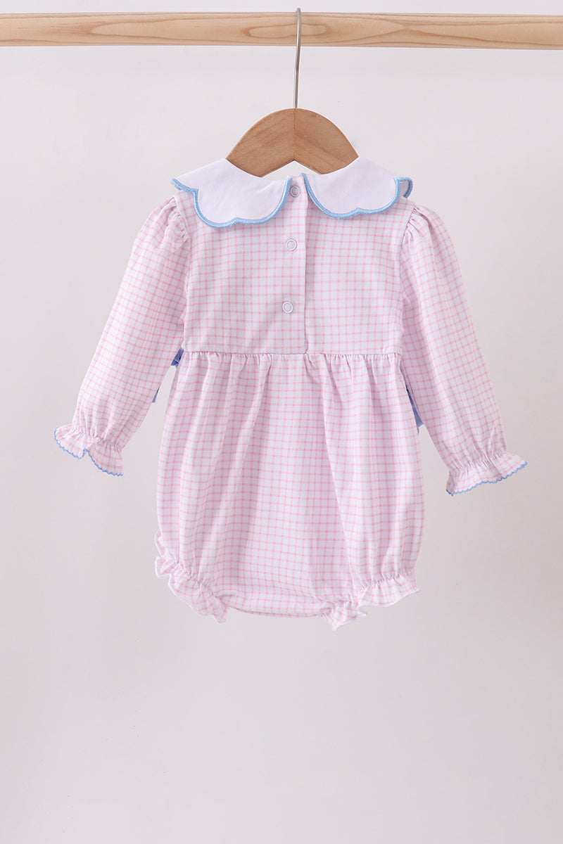 Premium turkey embroidery gingham bubble