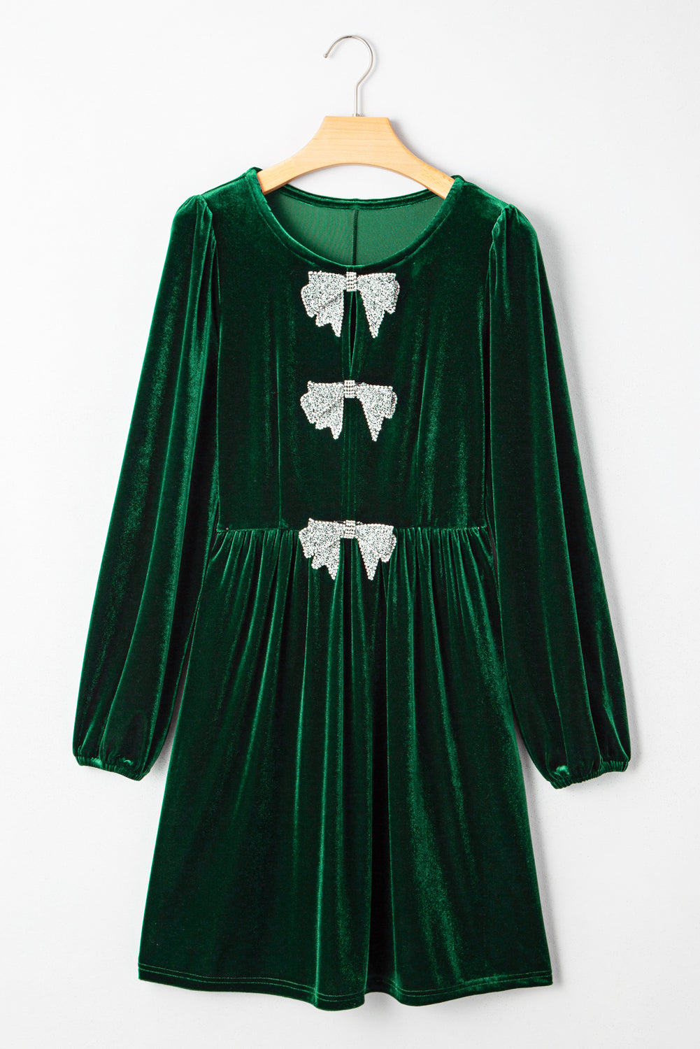 Pre Order/ Arrives in 3 Weeks! Bow Velvet Mini Dress