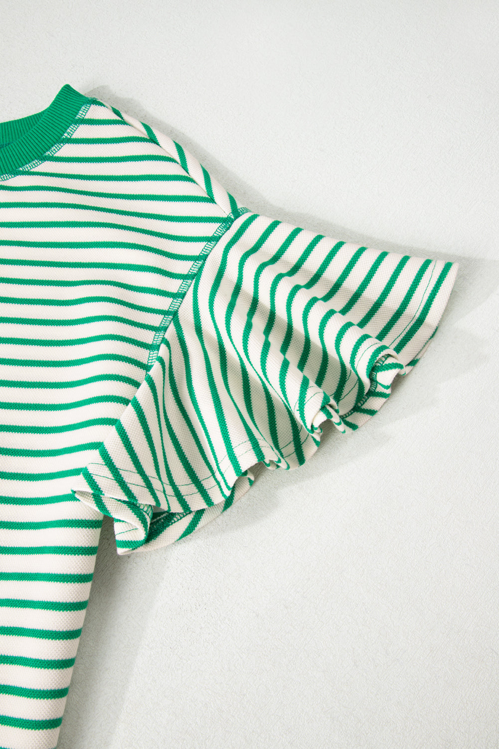 Striped Ruffle Short Sleeve Top