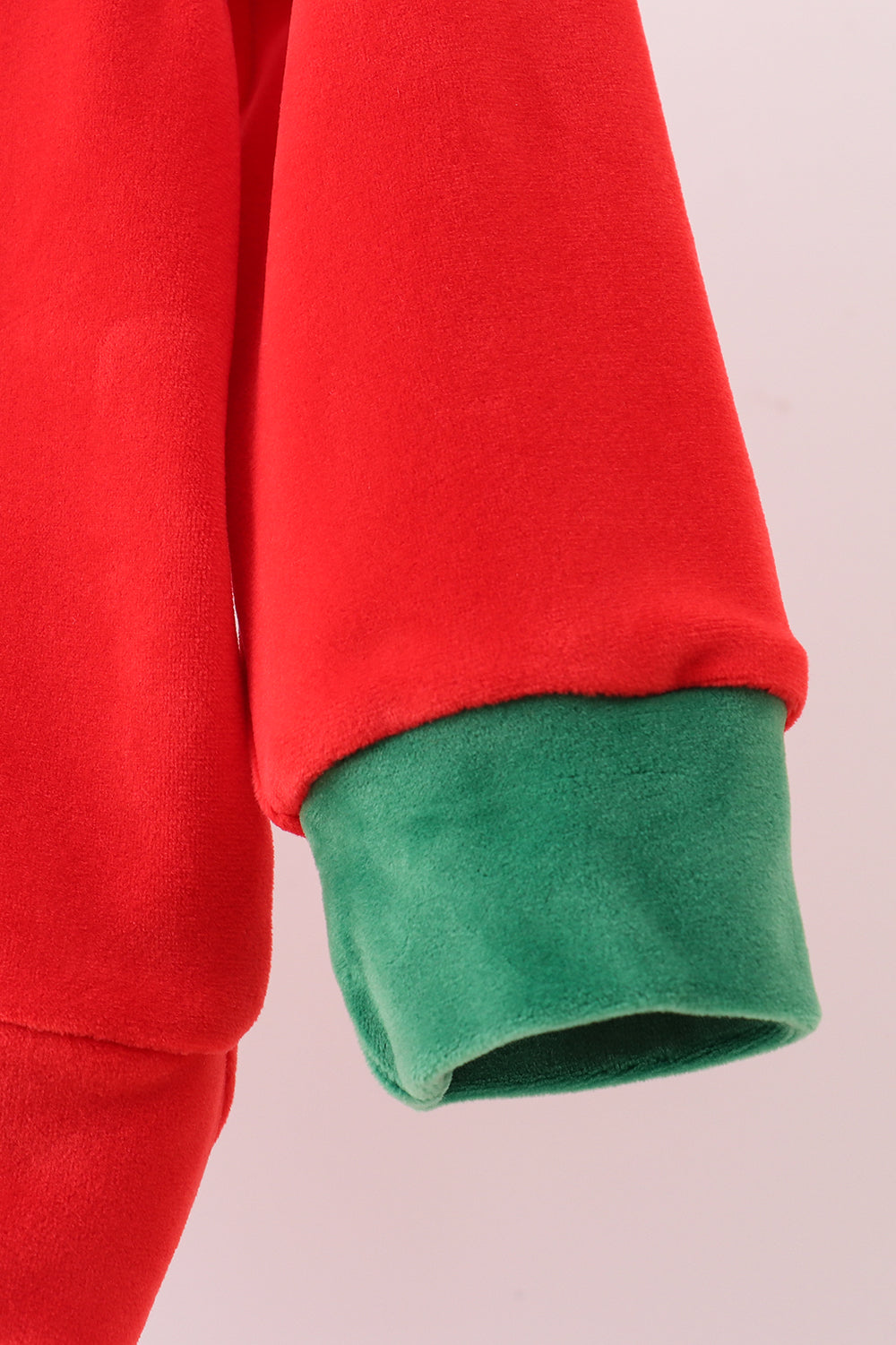 Red nutcracker embroidery velvet pullover