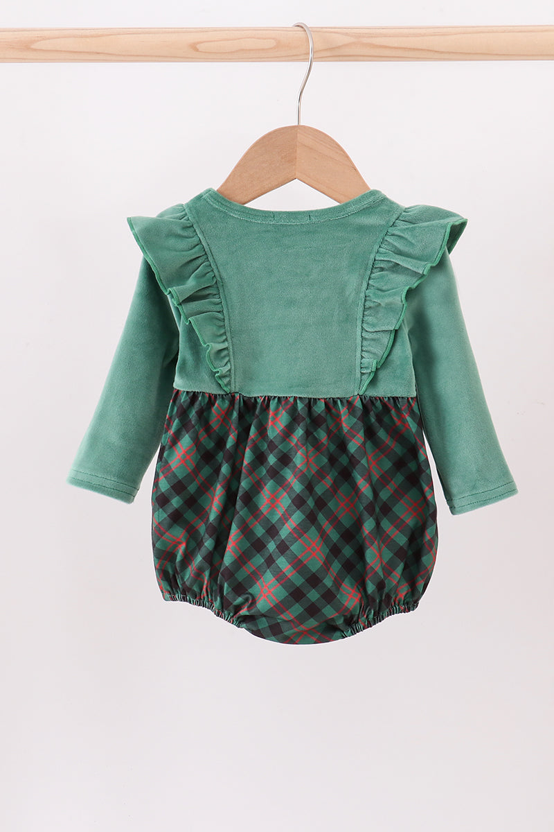 Forest velvet ruffle bubble