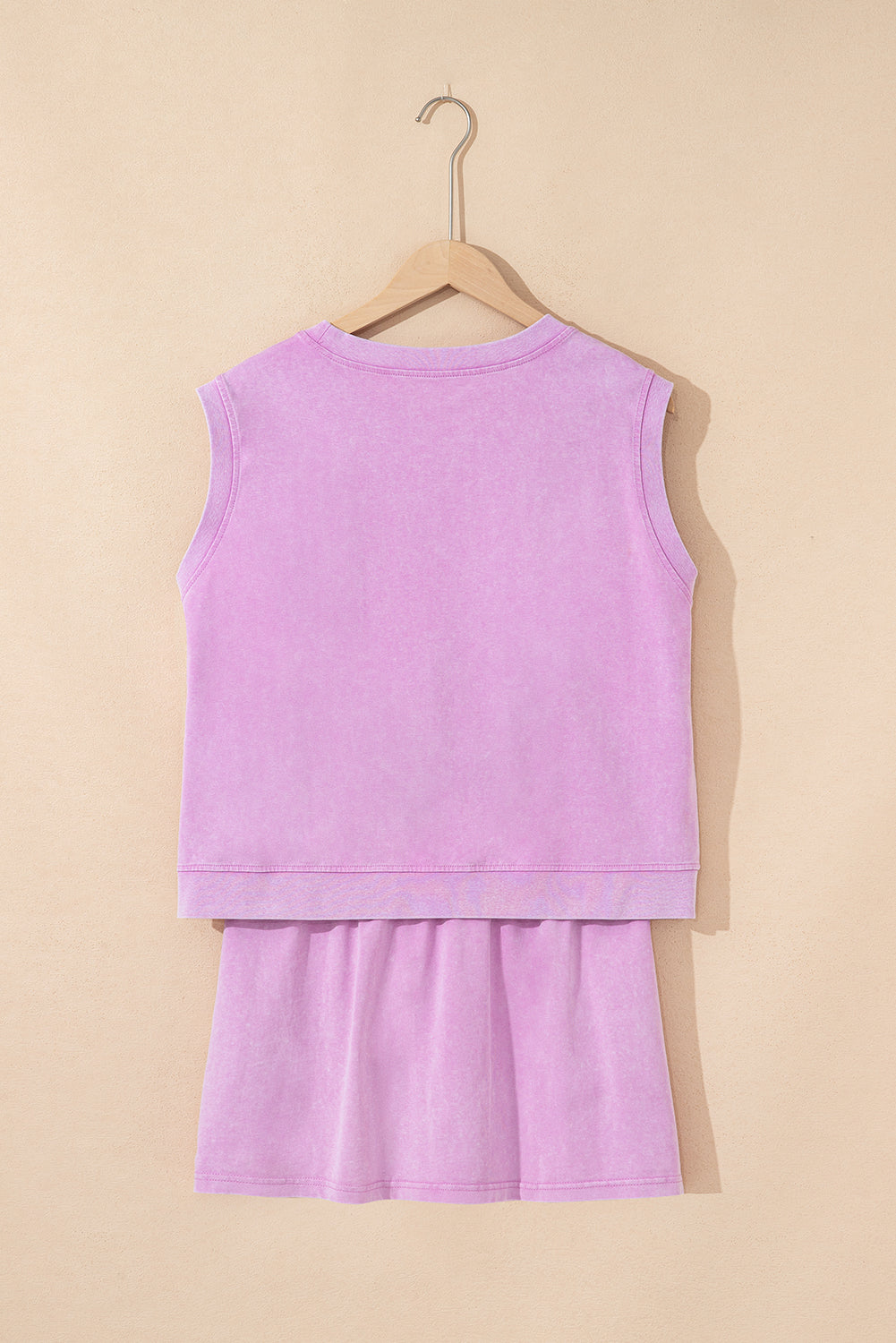 Mineral Wash Cotton Tank Top and Skort Set