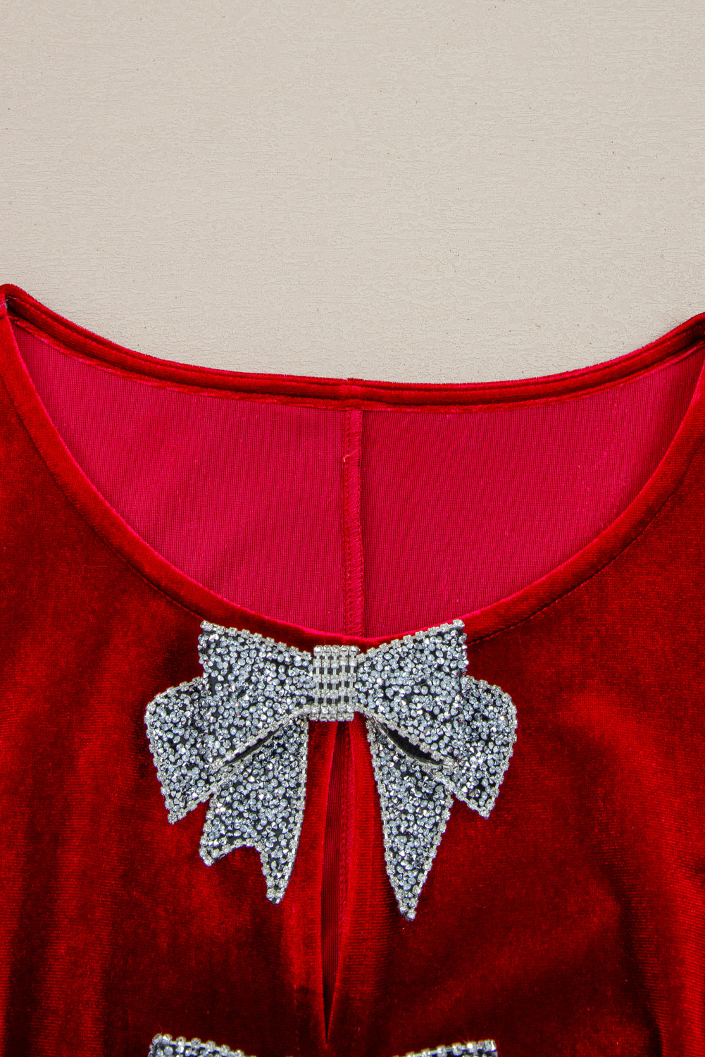 Pre Order/ Arrives in 3 Weeks! Bow Velvet Mini Dress