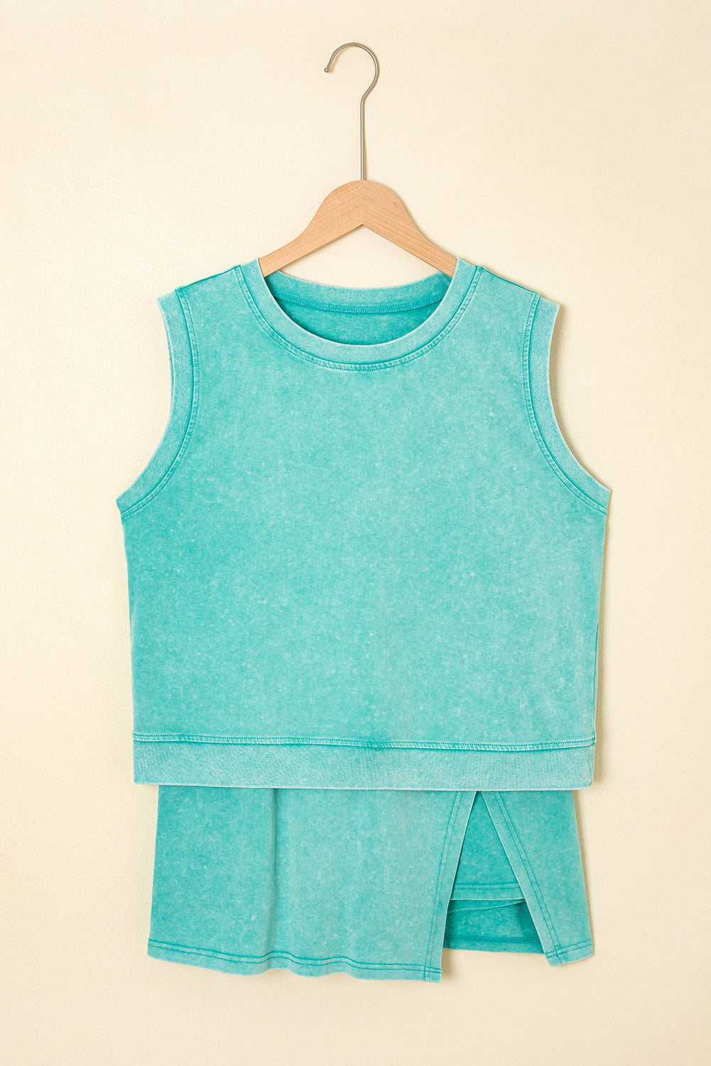 Mineral Wash Cotton Tank Top and Skort Set