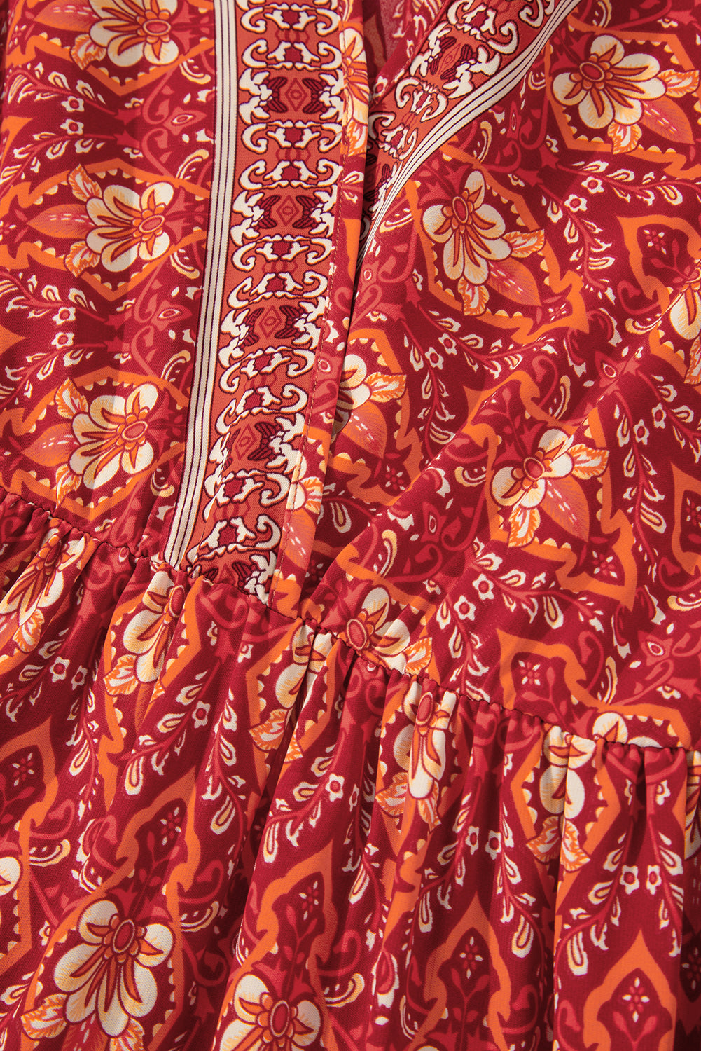 Somewhere Between Surplice Neck Empire Waist Flowy Mini Dress