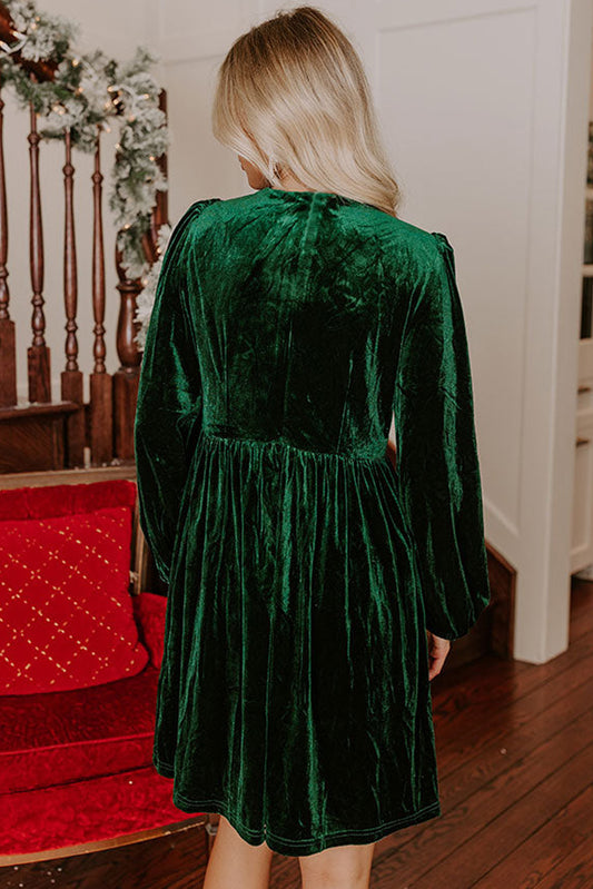Pre Order/ Arrives in 3 Weeks! Bow Velvet Mini Dress