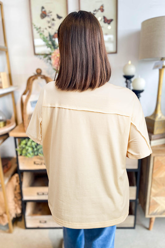 Apricot Flower Patched Oversized Tee