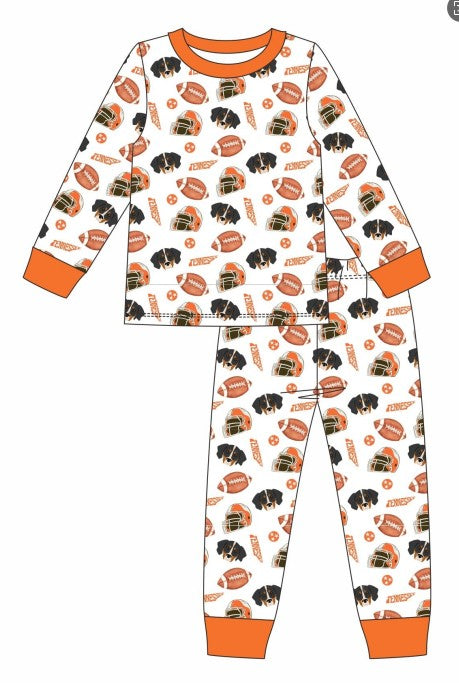 Premium orange Tennessee print bamboo pants set