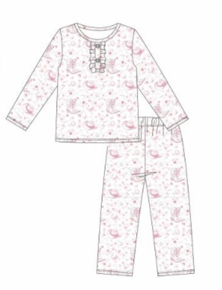 Premium pink boots bamboo pants set