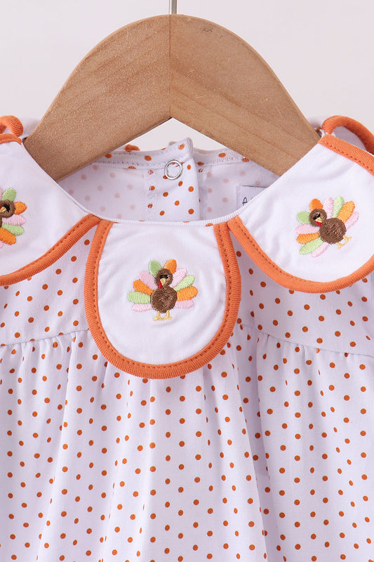 Premium orange turkey embroidery bubble