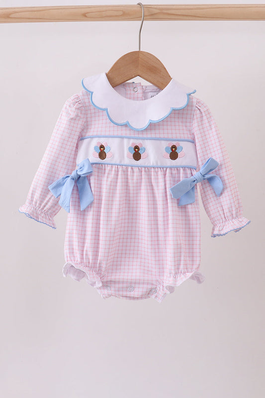 Premium turkey embroidery gingham bubble