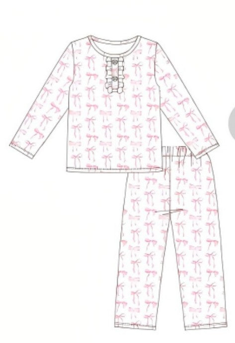 Premium tiny bow delight bamboo pants set