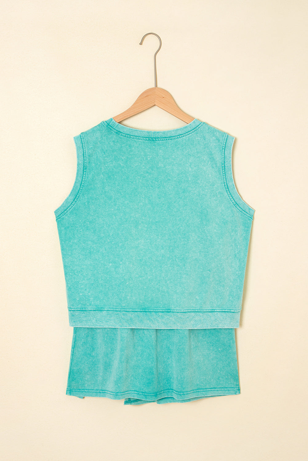 Mineral Wash Cotton Tank Top and Skort Set
