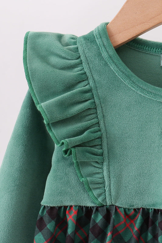 Forest velvet ruffle bubble