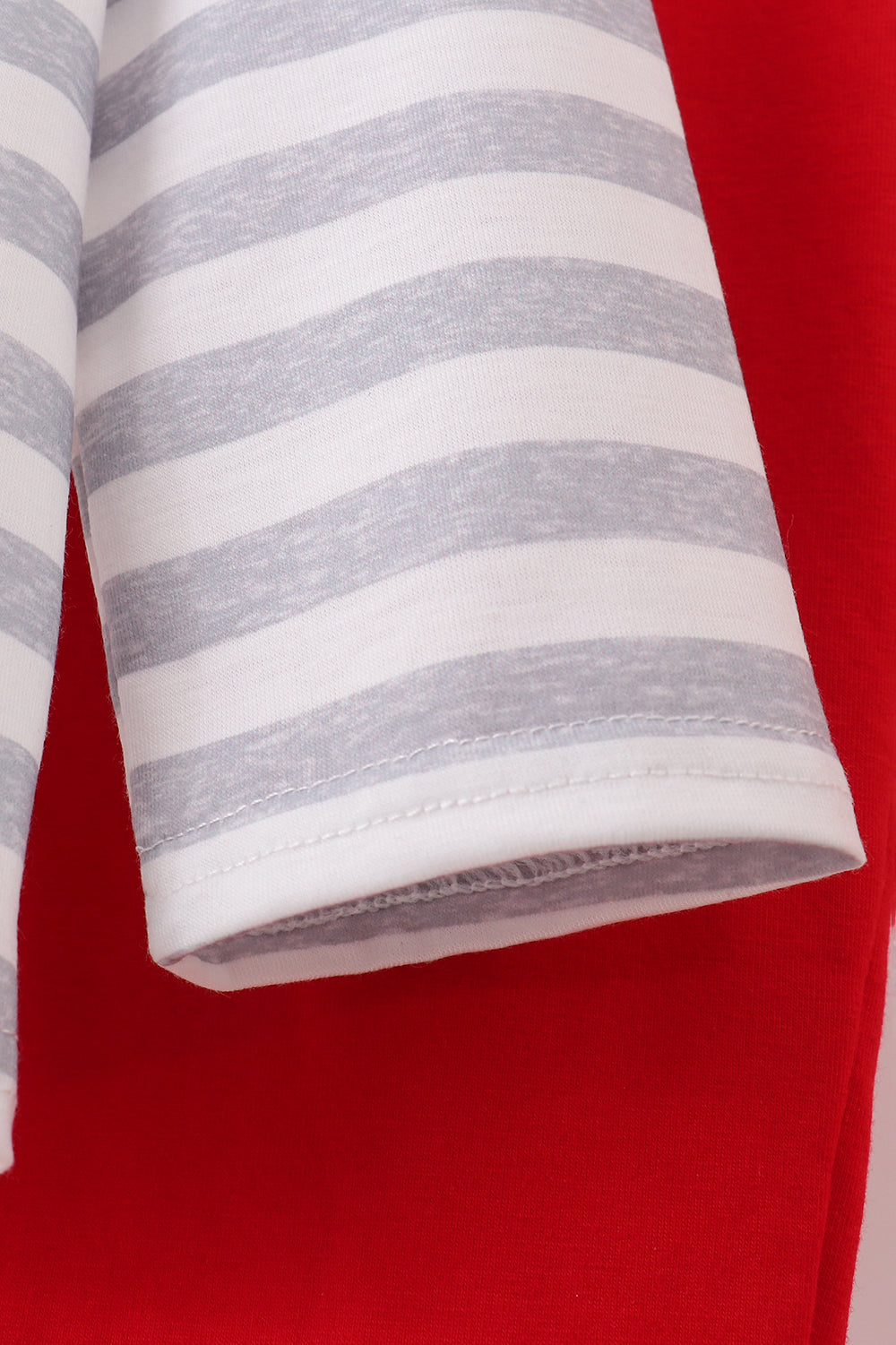 Red stripe excavator applique pants set