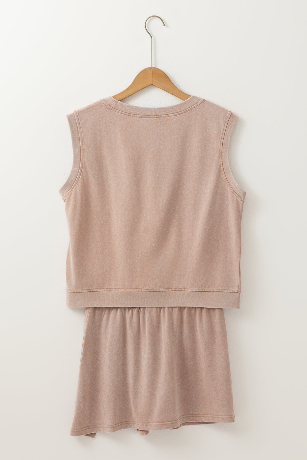 Mineral Wash Cotton Tank Top and Skort Set