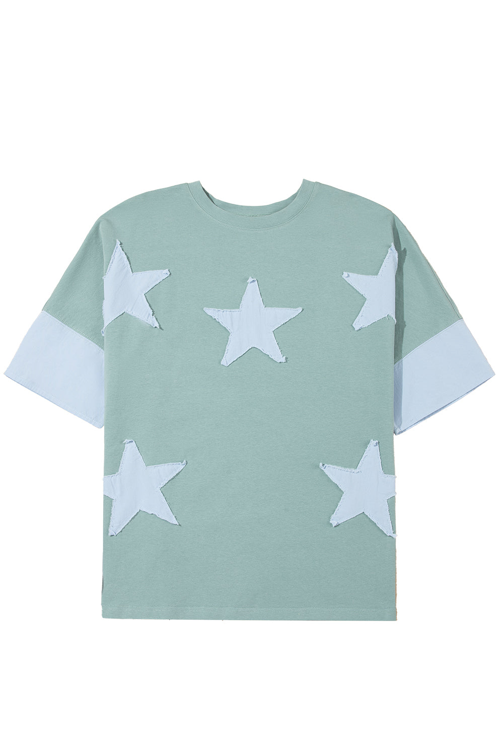 Smoke Green Star Patched Oversize T Shirt- POL DUPE