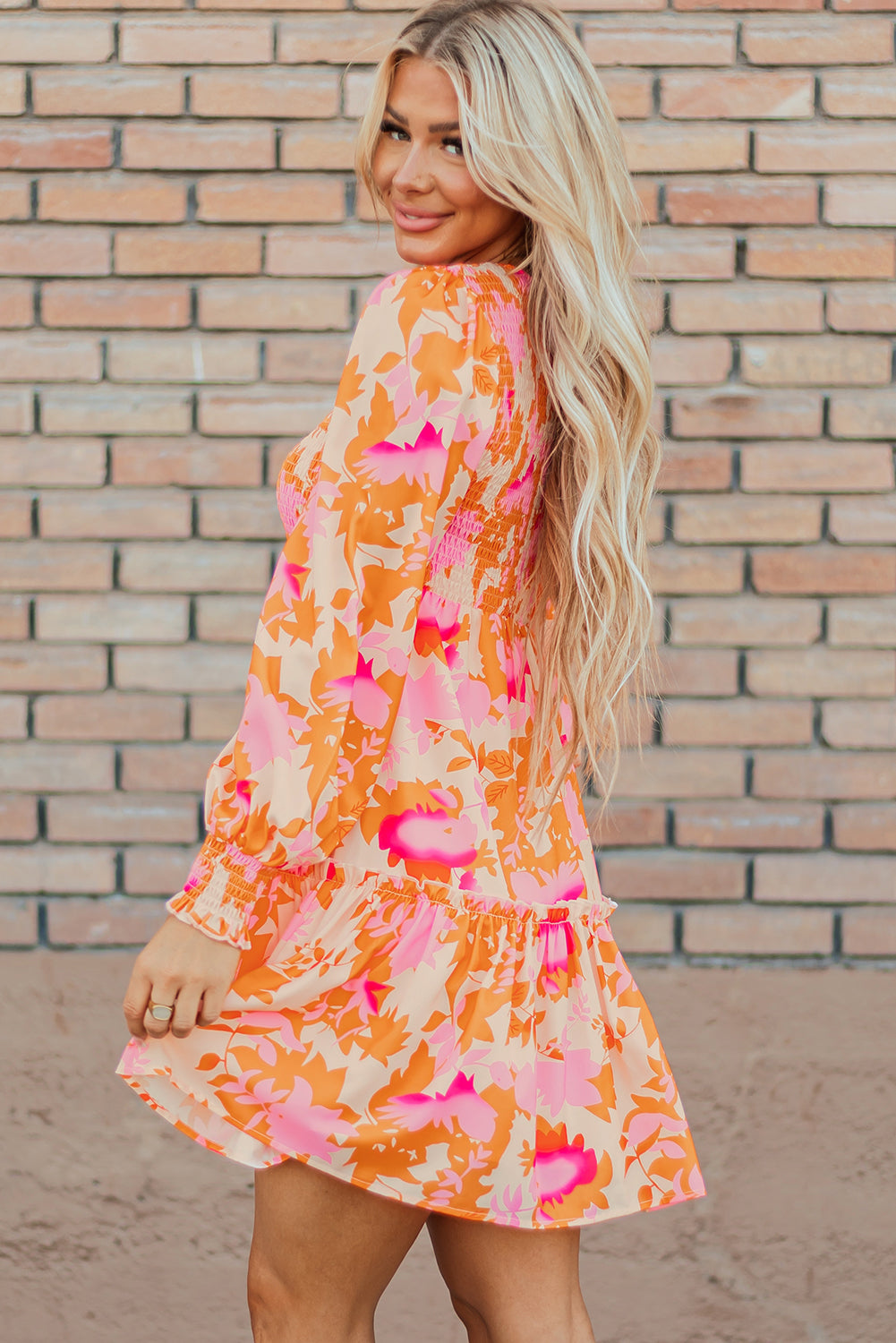 Sunset Sleeve Ruffle Mini Dress